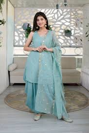 Sky Blue Patiala Salwar Suit